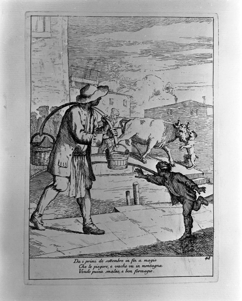 Gaetano Zompini - 142, venditore di formaggio, Gallerie dell'Accademia, Venezia, attribuito